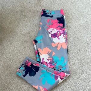 Floral Kids Leggings - Gray and Multicolor